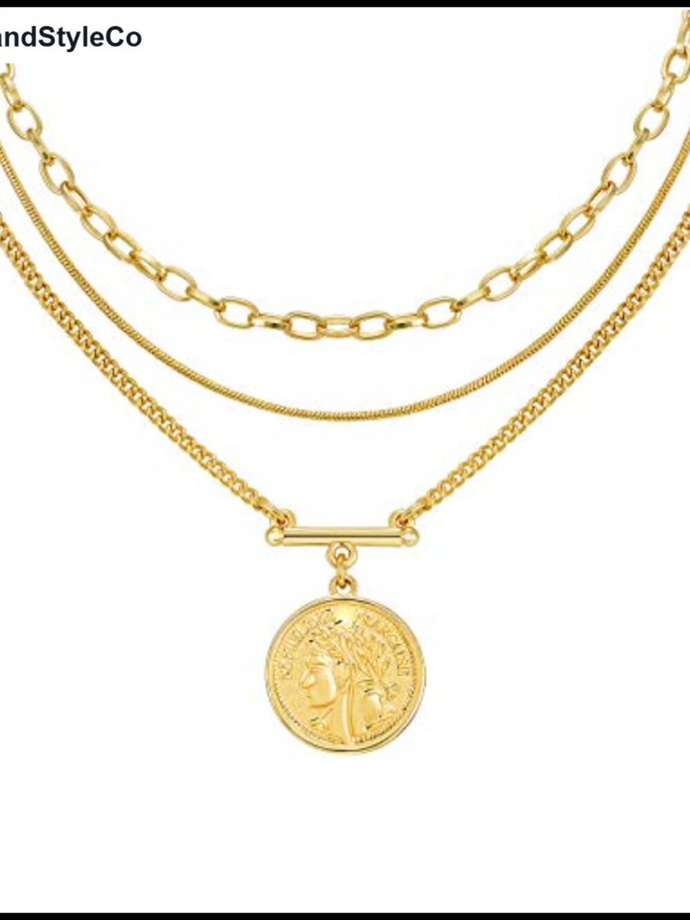 Gold Plated Layered Coin Necklace Set for Women Choker